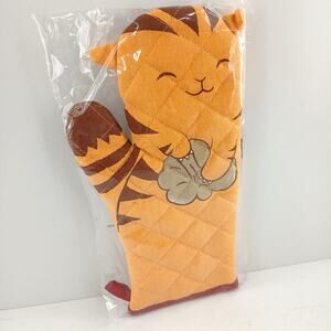 Cute Tiger Cat Oven Mitt Quilted Grill Glove Kitchen Accessory 100% Cotton New